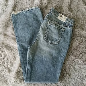 J Crew distressed jeans.